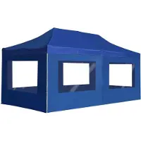 Syfax Profi-Partyzelt Faltbar mit Wänden Aluminium 6×3m Blau