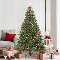 vidaXL "Schlussverkauf" Künstlicher Weihnachtsbaum(1 pc) - Kunstbaum/Tannenbaum - mit 300 LEDs Grün 180 cm PE und PVC C7949