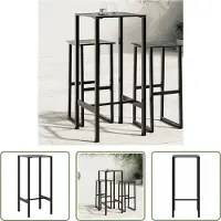 The Living Store Bartisch Schwarz 50x50x110 cm Pulverbeschichteter Stahl