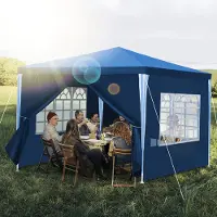 TolleTour Pavillon Robustes Partyzelt – Eventzelt von hoher Qualität und Stabilität für Ihren Garten Blau 3x3m