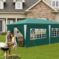 HENGDA Pavillon Gartenzelt – Robustes, hochwertiges Partyzelt mit Pergola Grün 3x6m