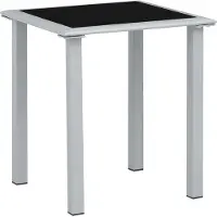 Syfax Gartentisch Schwarz und Silbern 41x41x45 cm Stahl und Glas