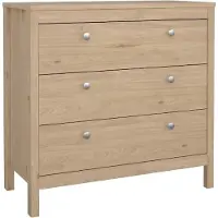 Dmora Kommode Joceline, Mehrzweckkommode, Schlafzimmerkommode, Schrank mit Schubladen, 82x38 h80 cm, Eiche