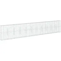 vidaXL Gabione mit Deckel 1100x50x200 cm Verzinktes Eisen