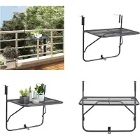 vidaXL Balkontisch Schwarz 60x40 cm Stahl - Balkontisch - Balkontische - Beistelltisch - Beistelltische