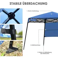 Northix Tragbares Gartenpavillonzelt mit Tasche, 181 x 181 x 210 cm, Blau