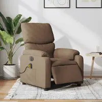 vidaXL Massagesessel Fernsehsesel Elektrisch Braun Stoff 3204816