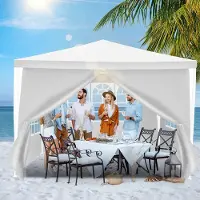 HENGDA Pavillon Robustes Partyzelt – Eventzelt von hoher Qualität und Stabilität für Ihren Garten Weiß 3x3m