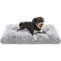 Feandrea Hundebett, Hundekissen, flauschige Hundematte, langer Plüsch, 80 x 50 cm, weiche Füllung, waschmaschinenfest, Hundekorb, multifunktional,