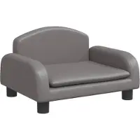 Syfax Hundebett Grau 50x40x30 cm Kunstleder
