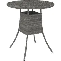 The Living Store Gartentisch Grau 70x70x73 cm Poly Rattan