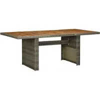 The Living Store Gartentisch Braun Poly Rattan und Akazie Massivholz