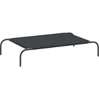 Syfax Hundebett Erhöht Schwarz 110x65x20 cm Oxford-Gewebe und Stahl