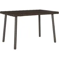 Syfax Garten-Couchtisch Rechteckig Braun 60x40x37 cm Poly Rattan