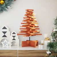 Prolenta Maison Exclusive - Weihnachtsbaum zum Schmücken Wachsbraun 60 cm Massivholz Kiefer