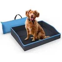 BC-Agentur Faltbares Haustierbett für Kleine Hunde und Katzen - Blau - ( 60cm x 43cm ) Reisebett - tragbares Hundebett mit stabilem Rahmen