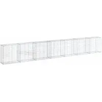 vidaXL Gabione mit Deckel 700x50x100 cm Verzinktes Eisen