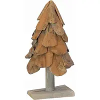 Syfax Weihnachtsbaum mit Ständer Braun 61 cm Massivholz Teak