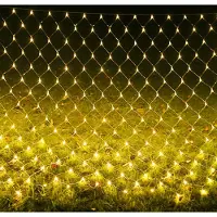 Peviasot LED Lichternetz 4.5*1.6M 200LEDs Lichtervorhang Lichterkette Warmweiß Weihnachten Deko Innen Garten Party Festen 8 Modi Lichter Netz