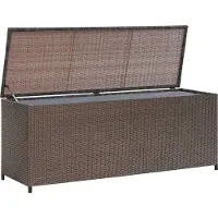 The Living Store Garten-Auflagenbox Braun 120x50x60 cm Poly Rattan