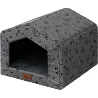 Doggy Hundehütte für drinnen mit Kissen -46x50x29 cm- Weiche Hundebude aus Oxford-Gewebe, wasserabweisend, leicht & kompakt |