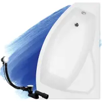 Badland Eckbadewanne Badewanne Rima RECHTS 170x110 mit Ablaufgarnitur und Füßen GRATIS ohne Verkleidung