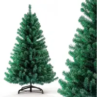 FCH 150cm Künstlicher Weihnachtsbaum mit 350 Spitzen PVC, Tannenbaum mit ständer, Grün