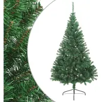 Syfax Künstlicher Halb-Weihnachtsbaum mit Ständer Grün 210 cm PVC