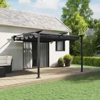 vidaXL Schlichtes Wandmontierter Pavillon Anthrazit Stahl - Pavillons & Partyzelte DE8334130 1parcel