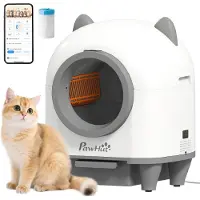 PawHut Selbstreinigende Katzentoilette mit App-Steuerung 80L Geruchsbeseitigung