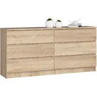 Akord Furniture Factory OP0LK-1DAB006, Eiche, 6 Schublade(n), Matt, 16 mm, 71 cm, 400 mm
