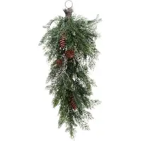 Viana Künstliche Weihnachtszweige mit Zapfen zur Dekoration für Türen und Fenster
