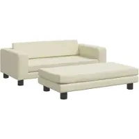 Syfax Hundebett mit Verlängerung Creme 100x50x30 cm Kunstleder