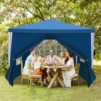 TolleTour Pavillon Betriebsveranstaltungen – Leicht aufzubauen, perfektes Partyzelt für den Garten Blau 3x3m