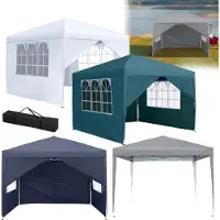 XMTECH 2,5x2,5m Faltpavillon wasserdicht Pavillion Gartenzelt Gartenpavillon Partyzelt UV-Schutz mit 4 Seitenwänden, Grün