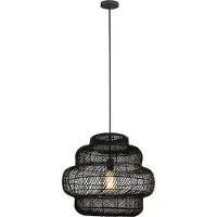 HOME DELUXE Hängeleuchte aus Rattan SIA - Schwarz | Hängeleuchte, Rattan, schwarze Hängeleuchte