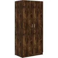 Syfax Kleiderschrank Räuchereiche 80x52x180 cm Holzwerkstoff
