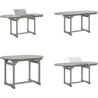vidaXL Garten Esstisch (120 170)x80x75 cm Massivholz Akazie - Gartentisch - Gartentische - Outdoor-Tisch - Outdoor-Tische