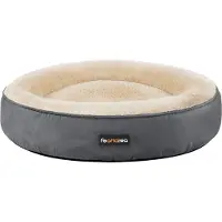 Feandrea Hundebett, Katzenbett, Donut, Ø 70 cm, dunkelgrau