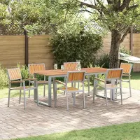 vidaXL (NEU 2026) Stapelstuhl 6 pcs - Braun 56x57x87 cm - Massivholz Akazie - Gartenstühle - 46.6 kg