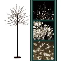 Adgo Dekorativer Led-Baum in warmem Weiß leuchtender Weihnachtsbaum Dekoration 150cm