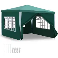 Jiubiaz Pavillon Hochzeitsempfängen Partyzelt PE Festzelt Einfache Montage 3x3m Grün