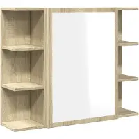 vidaXL Bad-Spiegelschrank Sonoma-Eiche 80x20,5x64 cm Holzwerkstoff