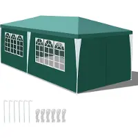 Jiubiaz Pavillon Camping Robustes Festzelt Verbolzung Partyzelt Praktisches 3x6m Grün