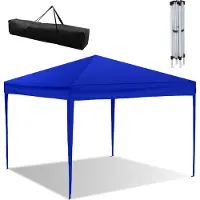 Jayseuw Pavillon 3x3m ohn Seiten, Festzelt Faltpavillon Gartenzelt, UV-Schutz, für Garten Terrasse Feier Party Blau