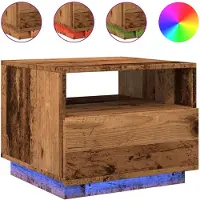 vidaXL Couchtisch mit LED-Leuchten Altholz-Optik 50x49x40 cm