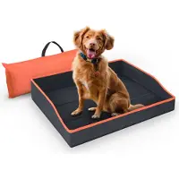 Bestlivings Faltbares Haustierbett für Kleine Hunde und Katzen - Orange - ( 60cm x 43cm ) Reisebett - tragbares Hundebett mit stabilem Rahmen