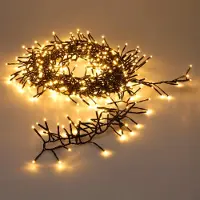 Spetebo 3.12 Büschel Lichterkette warmweiß 8 Funktionen und Timer - 192 LED / 2,4m