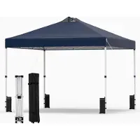 Costway Pavillon 3x3m, Pop-Up Faltpavillon Winterfest, Gartenpavillon mit 4 Sandsäcken, Heringen, Seilen & Rolltasch, Partyzelt Sonnenschutz Blau