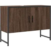 vidaXL Waschbeckenunterschrank Braun Eichen-Optik 80x33x60 cm